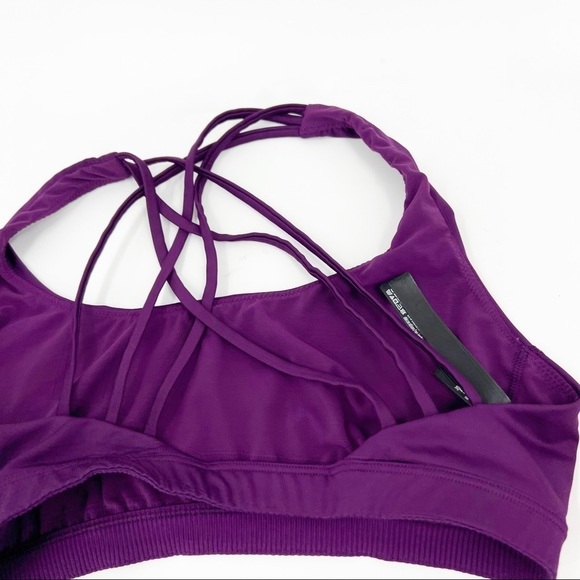 ✅ PINK SPORT VICTORIA'S SECRET PURPLE STRAPPY SPORTS BRA SIZE MEDIUM - Picture 3 of 5
